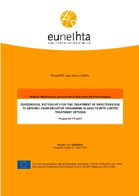 Eunethta Joint Action 3 WP4 CEFIDEROCOL (FETCROJA®)