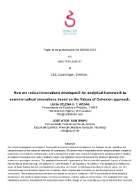 How Are Radical Innovations Developed? an Analytical Framework to Examine Radical Innovations Based on the Values of Cohesion Approach