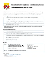 Non-Enlisted Active Duty Airman Commissioning Program 913Th Airlift Group Program Guide