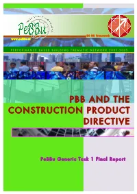 Pbb and the Construction Product Directive