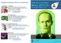 Programme Menu 2013-14