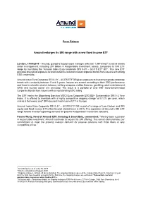 Amundi Enlarges Its SRI Range with a New Fixed Income ETF