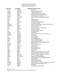 First Name Last Name Organization/Institution 1