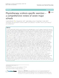 Physiotherapy Scoliosis-Specific Exercises – a Comprehensive Review of Seven Major Schools