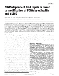 RAD6-Dependent DNA Repair Is Linked to Modification of PCNA By
