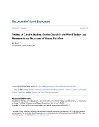 Review of Cardijn Studies: on the Church in the World Today; Lay Movements As Structures of Grace, Part One