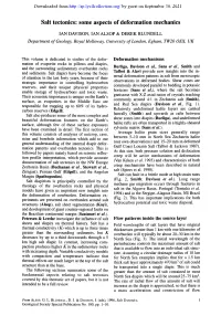 Salt Tectonics: Some Aspects of Deformation Mechanics