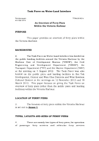 TFWL/01/2014 on 2 Apr 2014 an Overview of Ferry Piers Within the Victoria Harbour