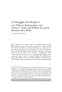 A Struggle for Respect Lew Wallace’S Relationships with Ulysses S