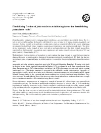Diminishing Friction of Joint Surfaces As Initiating Factor for Destabilising Permafrost Rocks?