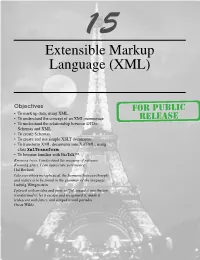 Extensible Markup Language (XML)