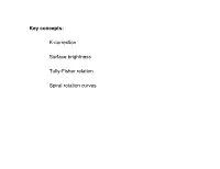 K-Correction Surface Brightness Tully-Fisher Relation Spiral Rotation