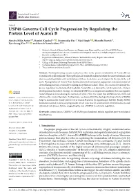 USP48 Governs Cell Cycle Progression by Regulating the Protein Level of Aurora B