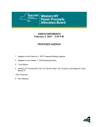 VIDEOCONFERENCE February 3, 2021 – 3:00 P.M. PROPOSED