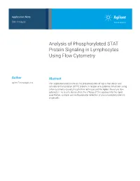 Analysis of Phosphorylated STAT Protein Signaling in Lymphocytes Using Flow Cytometry