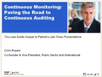 Continuous Monitoring: the Path to Continuous Auditing