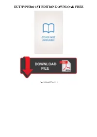 |||GET||| Euthyphro 1St Edition