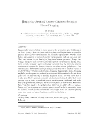 Homopolar Artificial Gravity Generator Based on Frame-Dragging