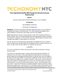 How Augmented Reality Will Change the Brand/Consumer Relationship