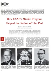 How USAF's Missile Program Helped the Nation Off the Pad