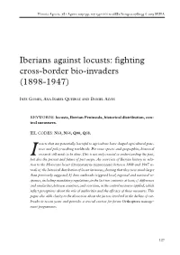 Iberians Against Locusts: Fighting Cross-Border Bio-Invaders (1898-1947)
