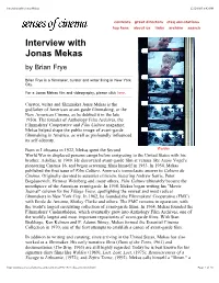 Interview with Jonas Mekas 12/28/07 9:42 PM