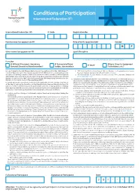 Conditions of Participation International Federation (IF)