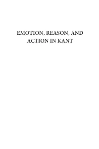 Emotion, Reason and Action in Kant.Indb