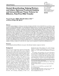 Gestalt Breastfeeding: Helping Mothers and Infants Optimize