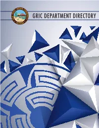 GRIC DEPARTMENT DIRECTORY Quick Reference Page