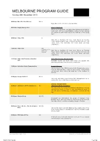 Melbourne Program Guide