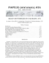 Papilio (New Series) #24 2016 Issn 2372-9449