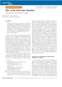 Rise of the Molecular Machines Euan R