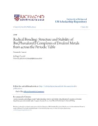 Structure and Stability of Bis(Phenalenyl) Complexes of Divalent Metals from Across the Periodic Table Smaranda Craciun