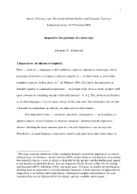 1 Omotic Utterance Type, Mood and Attitude Markers and Linguistic