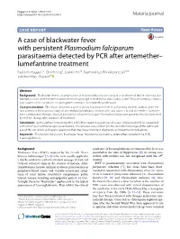 A Case of Blackwater Fever with Persistent Plasmodium Falciparum