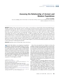 Assessing the Relationship of Ancient and Modern Populations