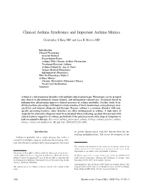 Clinical Asthma Syndromes and Important Asthma Mimics