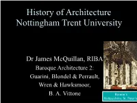 History of Architecture Nottingham Trent University
