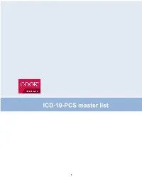 ICD-10-PCS Master List
