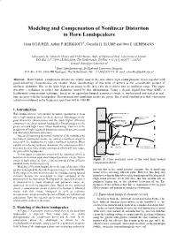 Modeling and Compensation of Nonlinear Distortion in Horn Loudspeakers