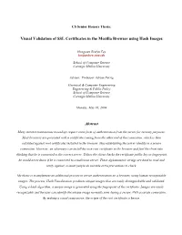 Visual Validation of SSL Certificates in the Mozilla Browser Using Hash Images