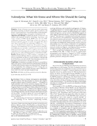Vulvodynia: What We Know and Where We Should Be Going