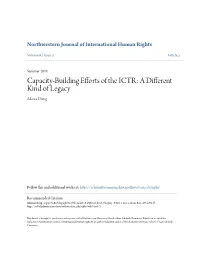 Capacity-Building Efforts of the ICTR: a Different Kind of Legacy Adama Dieng
