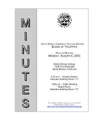 Minutes of the Board of Trustees Meeting