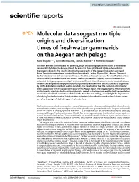 Molecular Data Suggest Multiple Origins and Diversification Times Of