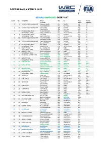 Second Amended Entry List