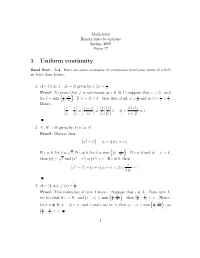 1 Uniform Continuity