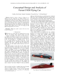 Conceptual Design and Analysis of Ferrari F430 Flying Car