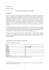 Contact-Induced Changes in Circassian Introduction